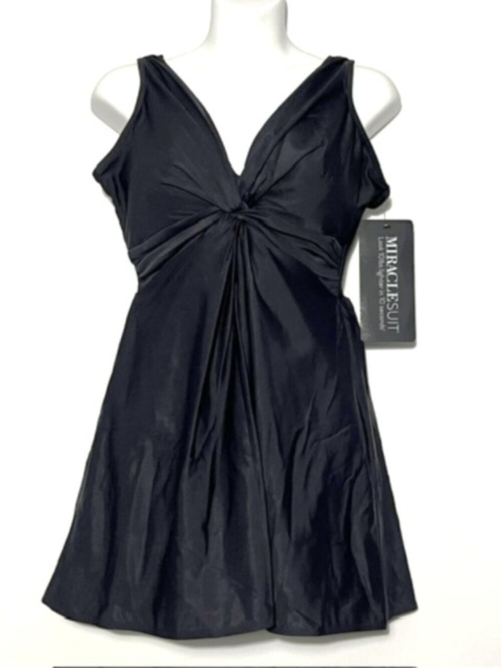 MIRACLESUIT Black Marais SwimDress Size 14 NWT